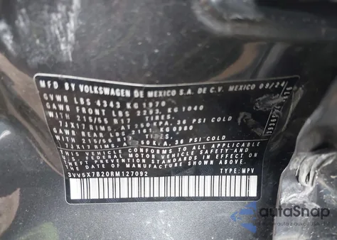 2024 Volkswagen Taos 1.5T S из США, поврежденный, VIN 3VV5X7B20RM127092